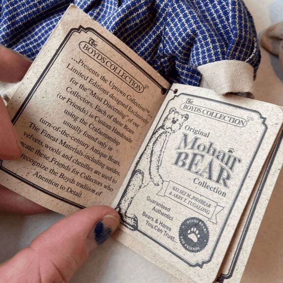 Boyds Bears Limited Edition Mohair Bear Kelsey & Arby Tugalong #8861 - Picture 5 of 13